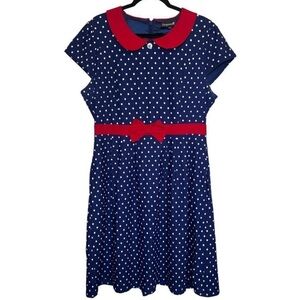 Polka Dot Kids Dress - Blue and Red